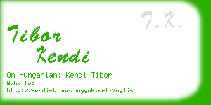 tibor kendi business card